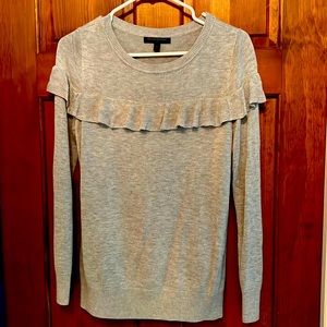 Banana Republic ruffle gray sweater, size small. EUC